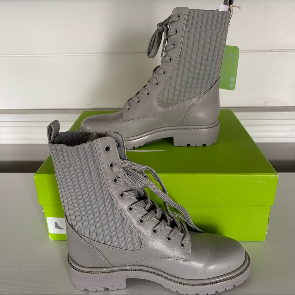 Sam Edelman LYDELL  Gray Combat Boots Sz 5